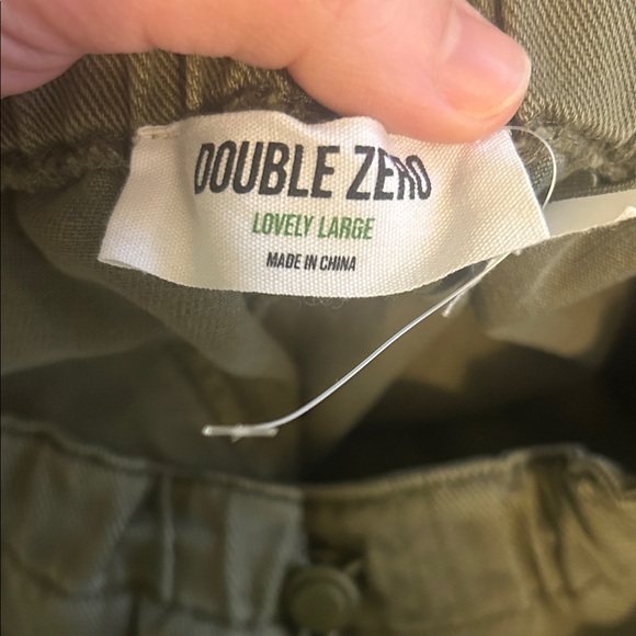 Olive Green women's cargo Pants with drawstring - Picture 2 of 6